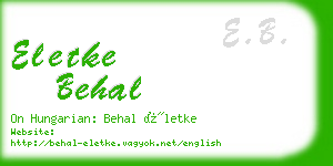 eletke behal business card